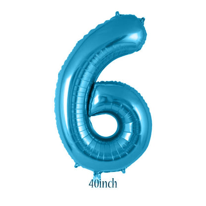 40 inch Light Blue Number 6 Foil Balloon