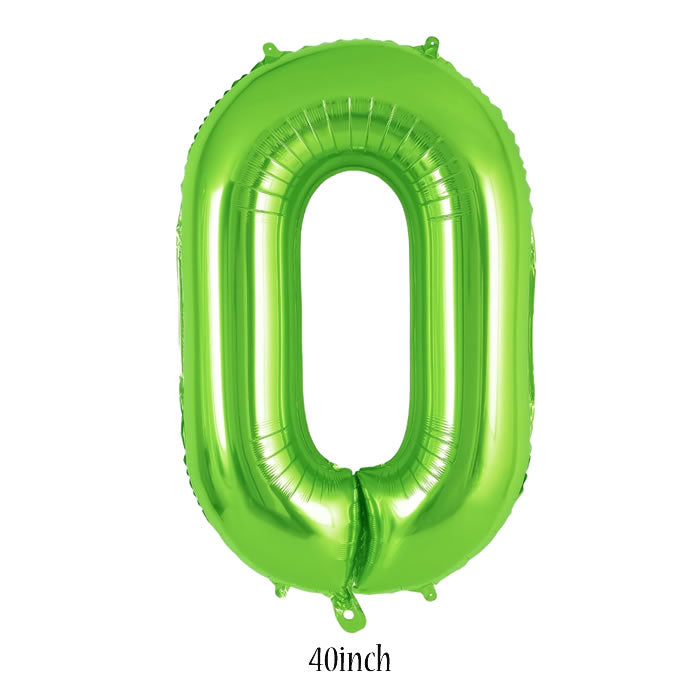 40 inch Light Green Number 0 foil balloon