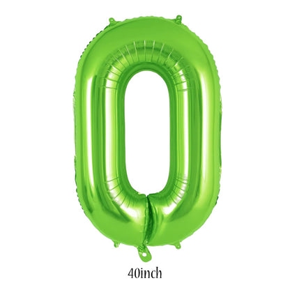 40 inch Light Green Number 0 foil balloon