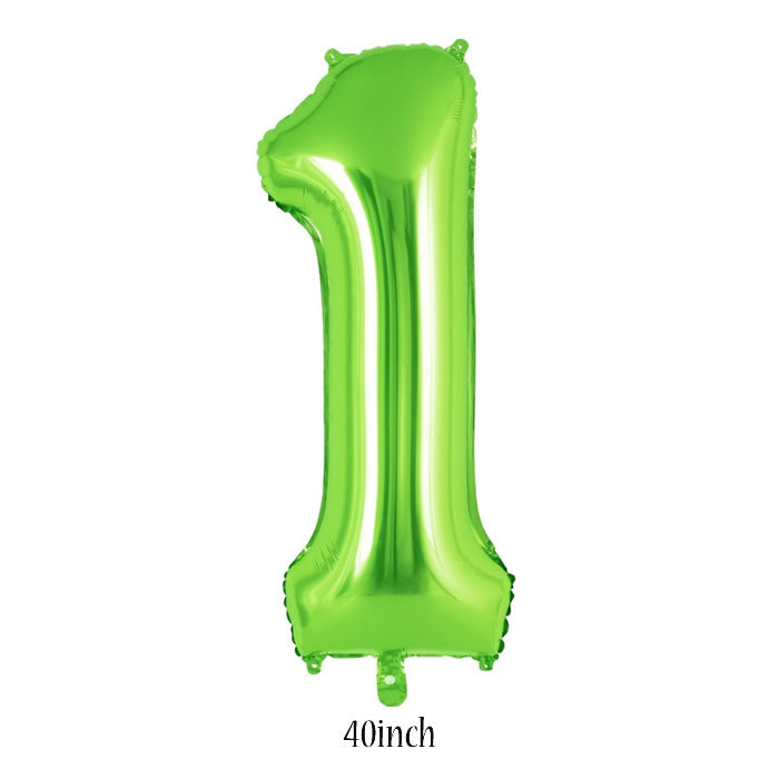 40 inch light green number 1 foil balloon