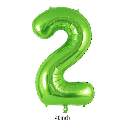 40 inch light green number 2 foil balloon
