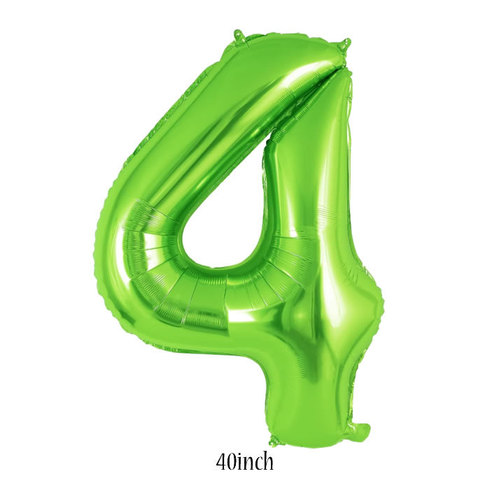 40 inch light green number 4 foil balloon