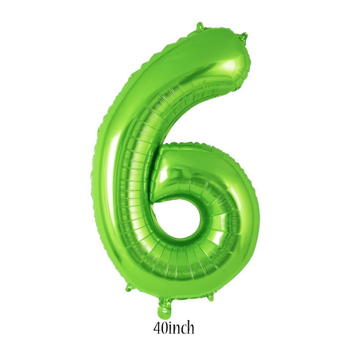 40 inch light green number 6 foil balloon