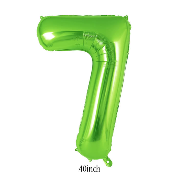 40 inch light green number 7 foil balloon