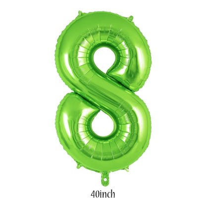 40 inch light green number 8 foil balloon