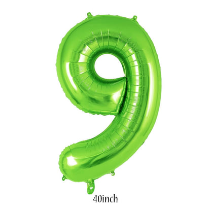 40 inch light green number 9 foil balloon