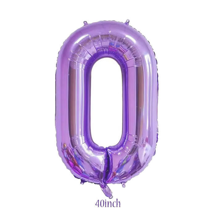 40 inch Purple Number 0 Foil Balloon