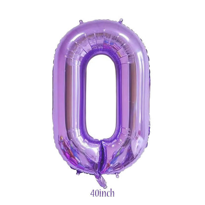 40 inch Purple Number 0 Foil Balloon