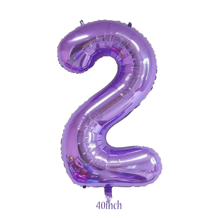 40 inch Purple Number 2 Foil Balloon