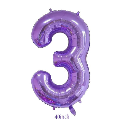 40 inch Purple Number 3 Foil Balloon