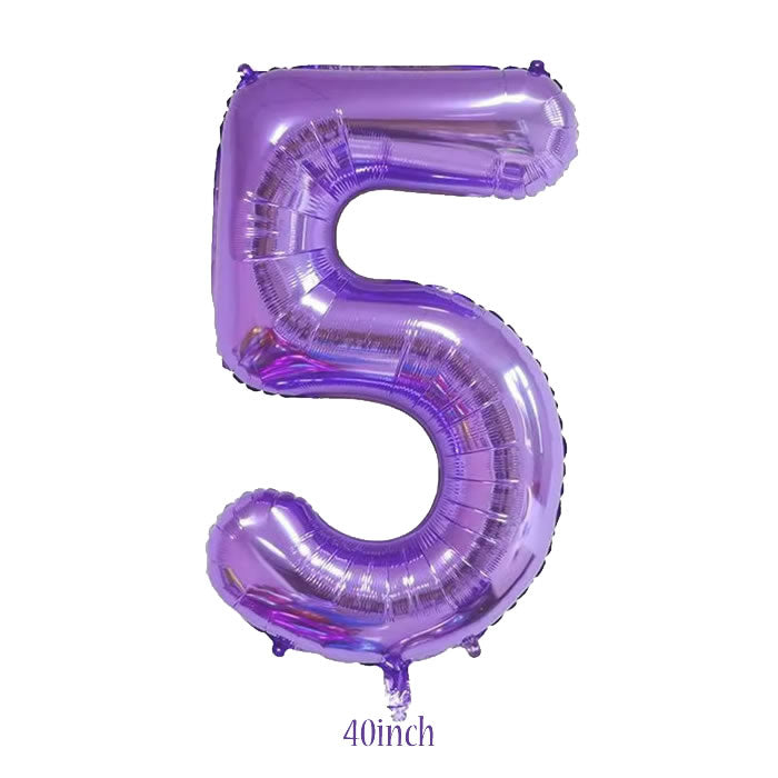 40 inch Purple Number 5 Foil Balloon