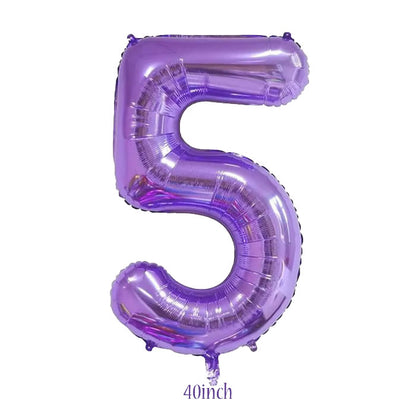 40 inch Purple Number 5 Foil Balloon