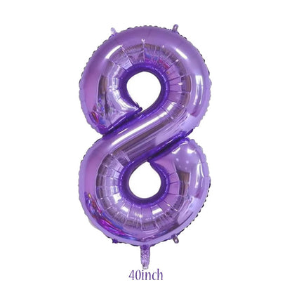 40 inch Purple Number 8 Foil Balloon