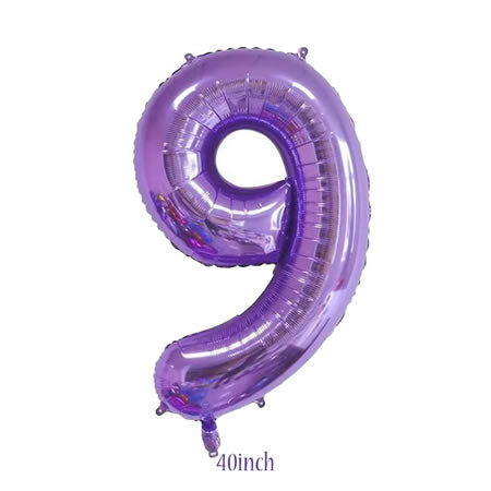 40 inch Purple Number 9 Foil Balloon