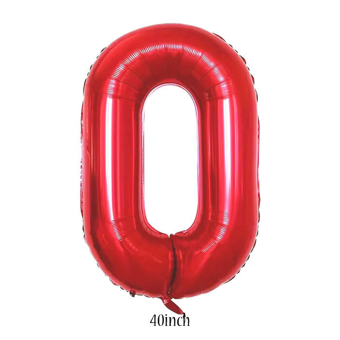 40 inch red number 0 foil balloon
