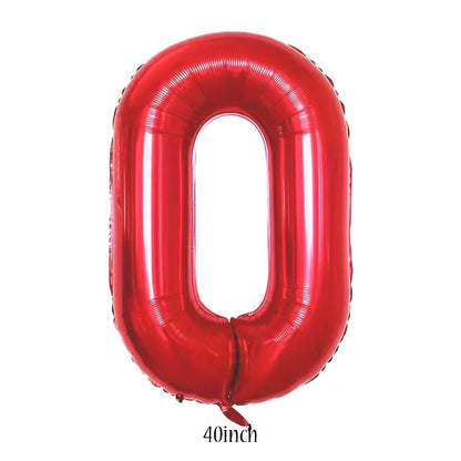 40 inch red number 0 foil balloon