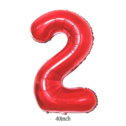 40 inch red number 2 foil balloon