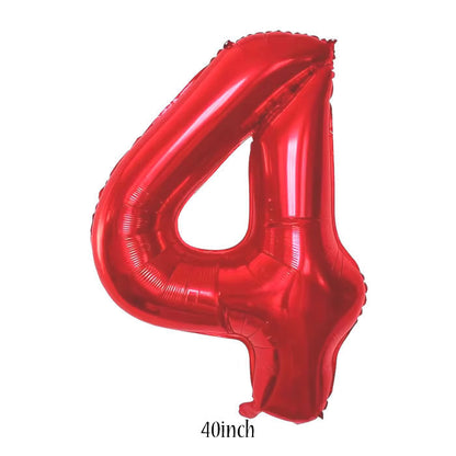 40 inch red number 4 foil balloon