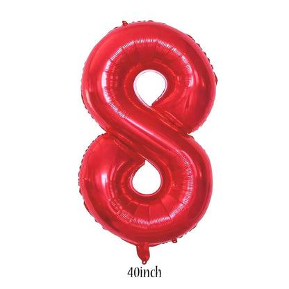 40 inch red number 8 foil balloon