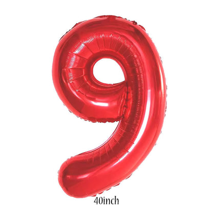 40 inch red number 9 foil balloon