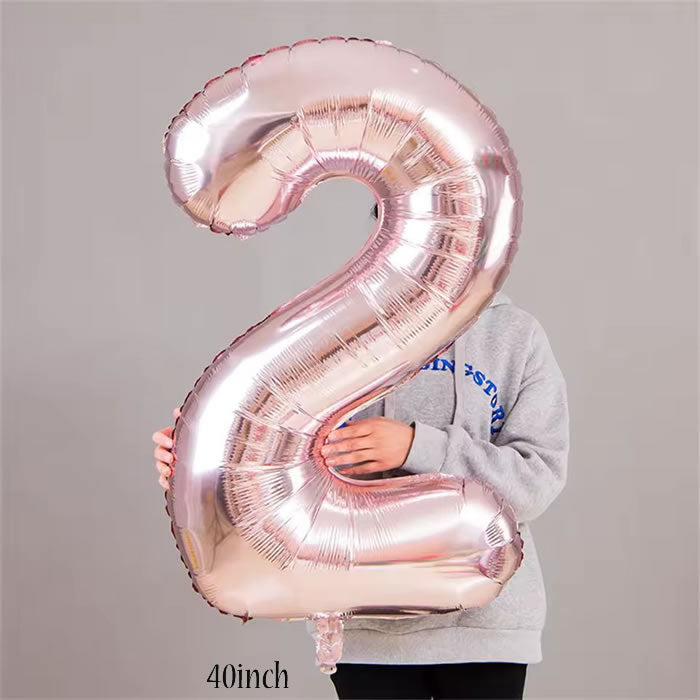 40 inch Rose Gold Number 2 Foil Balloon