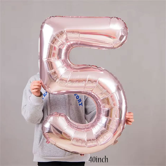 40 inch Rose Gold Number 5 Foil Balloon