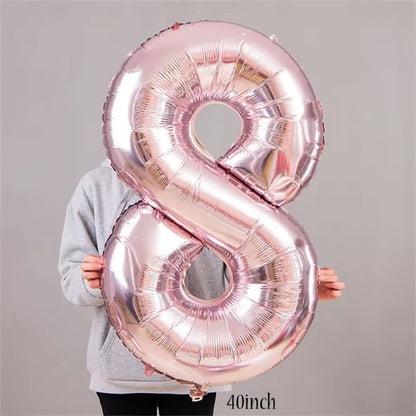 40 inch Rose Gold Number 8 Foil Balloon