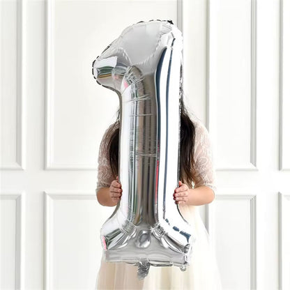 40 inch Silver foil number 1 balloon