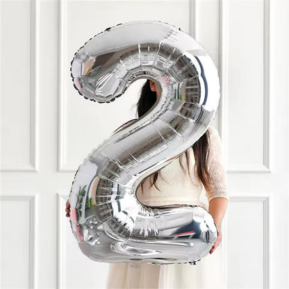 40 inch Silver Foil Number 2 balloon