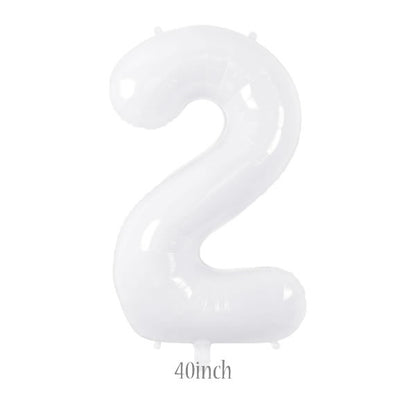 40 inch white foil number 2 balloon