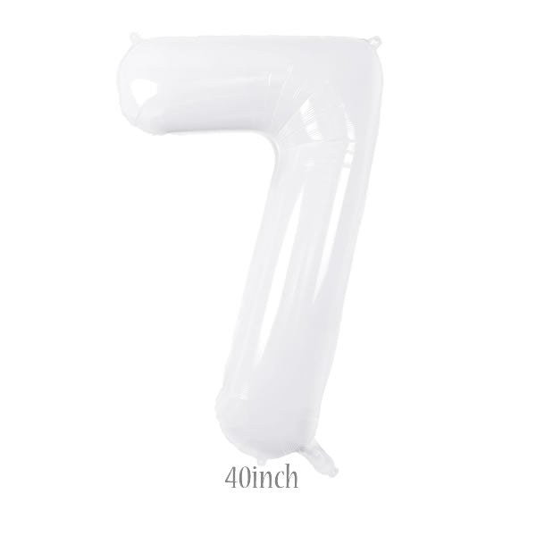 40 inch white foil number 7 balloon