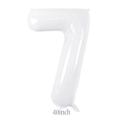 40 inch white foil number 7 balloon