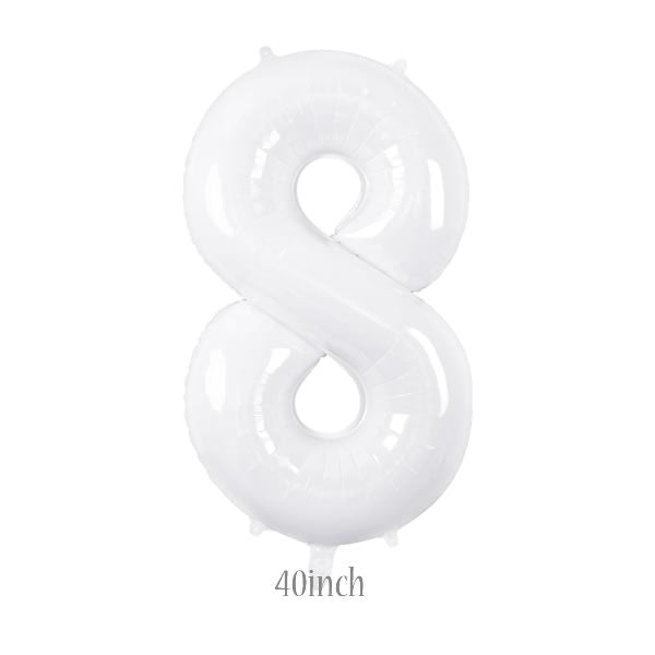 40 inch white foil number 8 balloon