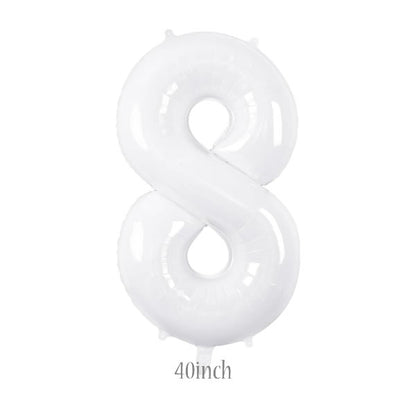 40 inch white foil number 8 balloon