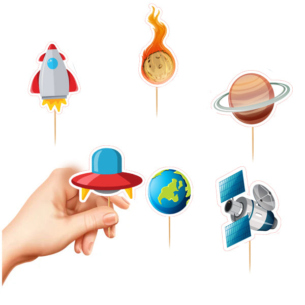 Astronaut Space Party Cup Cake Topper