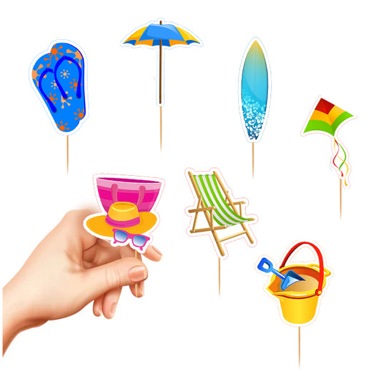 Beach Party Theme Cup Cake Topper