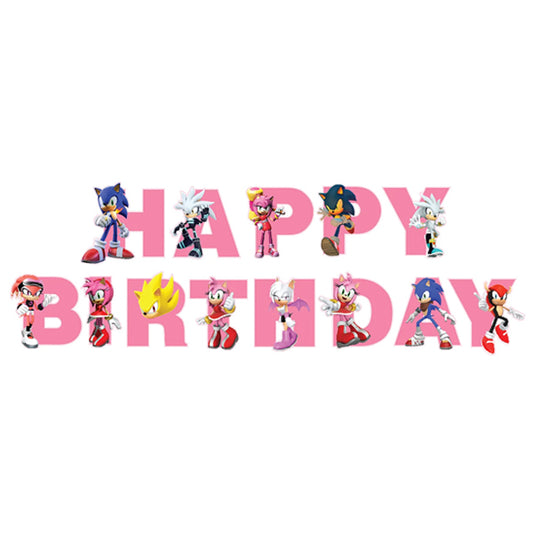 Sonic Theme Happy Birthday Banner