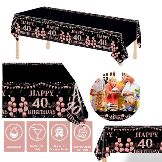 Happy 40th Birthday Plastic Table Cover