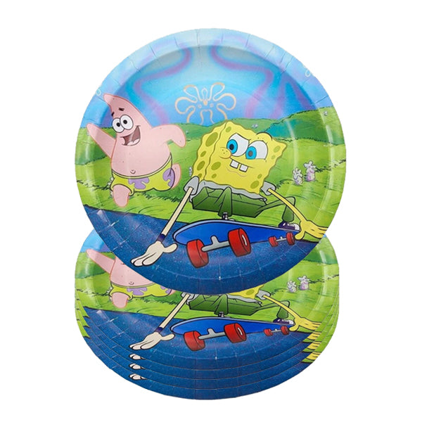 Spongebob Theme Paper Plates 7in