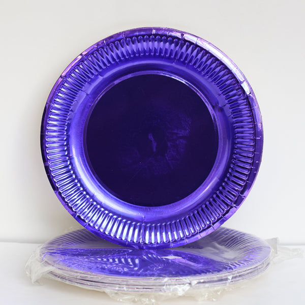 Metallic Blue Paper Plates