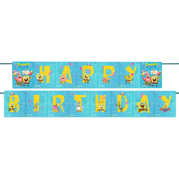 Spongebob Theme Happy Birthday Banner