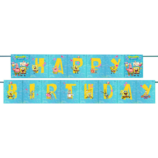 Spongebob Theme Happy Birthday Banner