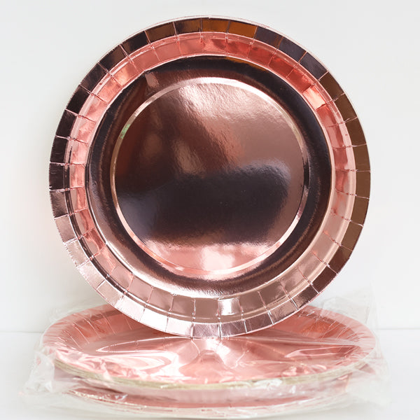 Metallic Rose Gold Paper Plates