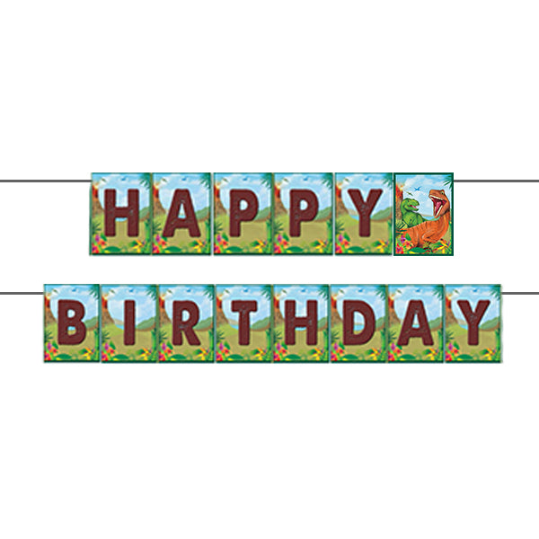 Dinosaur Party Theme Happy Birthday Banner
