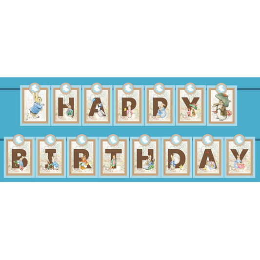 Peter Rabbit Theme Happy Birthday Banner