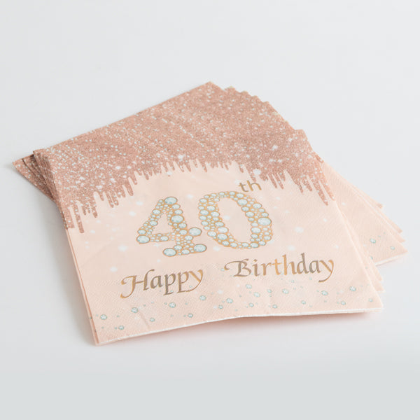 Happy 40th Birthday Paper Napkins