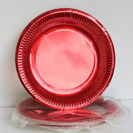 Red Metallic Paper Plate