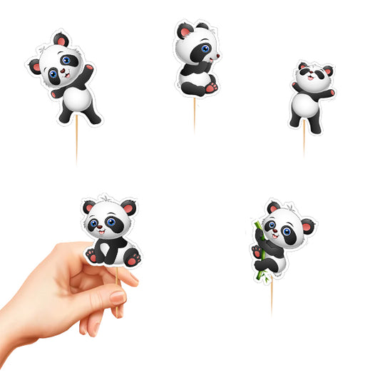 Panda Theme Cup Cake Topper
