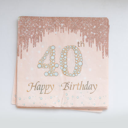 Happy 40th Birthday Paper Napkins