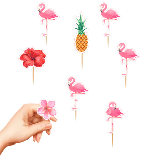 Flamingo Theme Cup Cake Topper